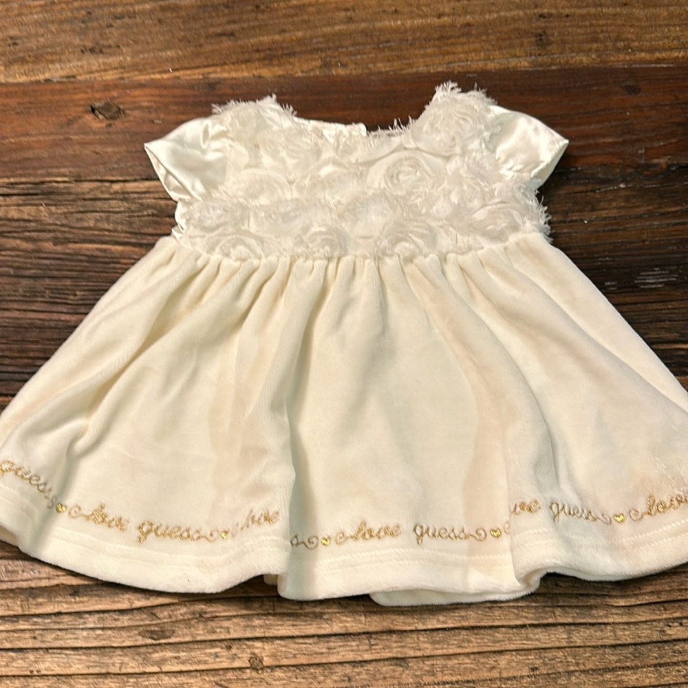 Baby girl dress shirt by Guess velour holiday dress 6-9mos